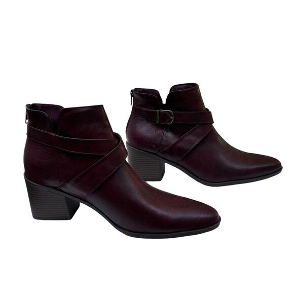 Frye & Co Pembrooke Boots Size 11 color Redwood Brown Faux Leather Ankle Booties - Picture 2 of 7